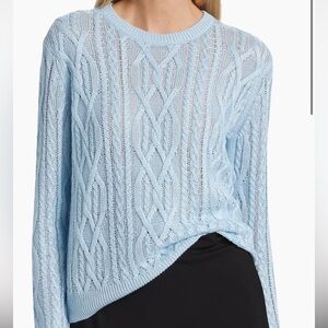 Theory Linen-Blend Cable-Knit Sweater